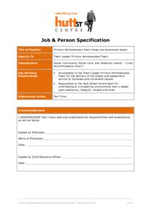 Microsoft Word - Primary Homelessness Team Intake and Assessment Worker Updated May 2014.doc