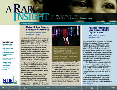 Rare Disease News from National Disease Research Interchange NDRIresource.org 