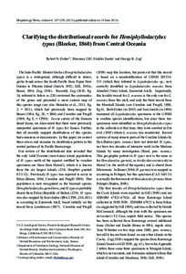 Herpetology Notes, volume 6: [removed]published online on 14 June[removed]Clarifying the distributional records for Hemiphyllodactylus typus (Bleeker, 1860) from Central Oceania Robert N. Fisher1*, Moeumu Uili2, Fi