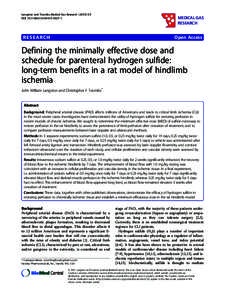 Defining the minimally effective dose and schedule for parenteral hydrogen sulfide: long-term benefits in a rat model of hindlimb ischemia