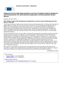 International development / European Development Fund / Cotonou Agreement / African /  Caribbean and Pacific Group of States / Cotonou / Development aid / European Union / ACP–EU development cooperation / The Courier / International economics / International relations / International trade