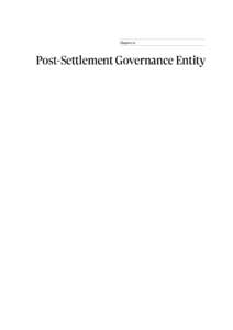 Chapter 11  Post-Settlement Governance Entity Post-Settlement Governance Entity