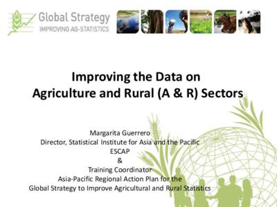 Improving the Data on Agriculture and Rural (A & R) Sectors Margarita Guerrero Director, Statistical Institute for Asia and the Pacific ESCAP &