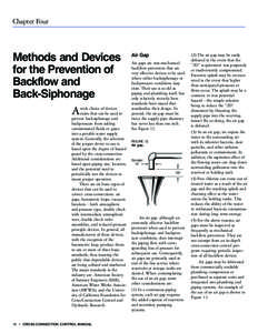 Chapter Four  Methods and Devices for the Prevention of Backflow and Back-Siphonage