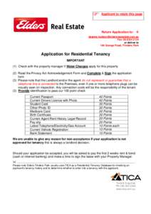  Applicant to retain this page Return Application to:   Fax: or deliver to 184 Grange Road, Flinders Park