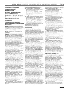 Federal Register / Vol. 63, No[removed]Tuesday, June 30, [removed]Rules and Regulations DEPARTMENT OF DEFENSE GENERAL SERVICES ADMINISTRATION NATIONAL AERONAUTICS AND SPACE ADMINISTRATION