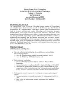 Illinois Space Grant Consortium University of Illinois at Urbana-Champaign Philippe H. Geubelle[removed]www.ae.illinois.edu/ISGC Grant Number: NNX10AK65H