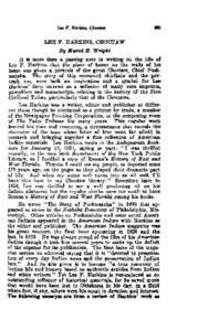 LEE F.HBRICINS, CHOCTAW By Muriel H. Wright It is more than a passing note in writing on the life of Lee F. Harkins that the place of honor on the walls of his home was given a portrait of the great Choctaw, Chief Pushma