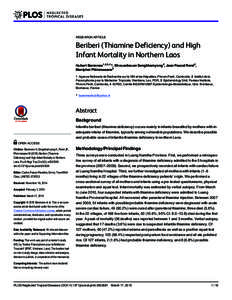 Beriberi (Thiamine Deficiency) and High Infant Mortality in Northern Laos