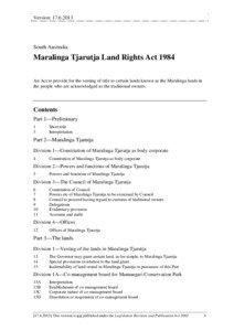 Maralinga Tjarutja Land Rights Act 1984
