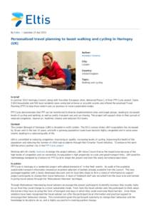 By Editor / Updated: 23 AprPersonalised travel planning to boost walking and cycling in Haringey (UK) Author: Annelien Venema