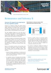 Solvency II Directive / Reinsurance / Hannover Re / Financial capital / Financial regulation / Own Risk and Solvency Assessment / Swiss Solvency Test / Insurance / Types of insurance / Actuarial science