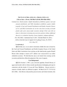 [Cite as State v. Broom, 146 Ohio St.3d 60, 2016-OhioTHE STATE OF OHIO, APPELLEE, v. BROOM, APPELLANT. [Cite as State v. Broom, 146 Ohio St.3d 60, 2016-OhioCriminal law—Death penalty—Eighth Amendment