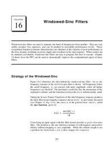 The Scientist and Engineer's Guide to Digital Signal Processing Windowed-Sinc Filters