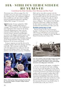 14A – Still powering Strong 100 years on Contributed by Matt Dunkley, Dion Moroney and Ron Peach The previous issue of Narrow gauge (No[removed]included a front cover photo and a brief report on the centenary of loco 14A