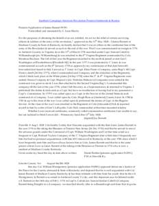 Southern Campaign American Revolution Pension Statements & Rosters Pension Application of James Barnett W391 Transcribed and annotated by C. Leon Harris For the purposes of obtaining the benefit of an act, entitled, An a