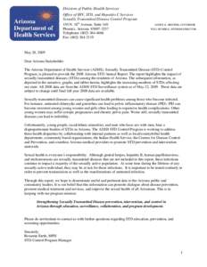 Division of Public Health Services Office of HIV, STD, and Hepatitis C Services Sexually Transmitted Disease Control Program 150 N. 18th Avenue, Suite 140 Phoenix, Arizona[removed]Telephone: ([removed]