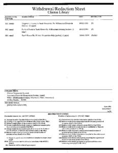 Withdrawal/Redaction Sheet Clinton Library DOCUMENT AND TYPE