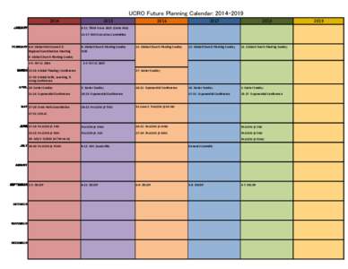 UCRO Future Planning Calendar: [removed]JANUARY 2015