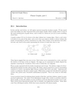 Lecture 25  Spectral Graph Theory Planar Graphs, part 1 December 2, 2009