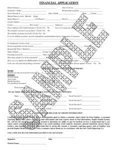 FINANCIAL APPLICATION Patient Name(s) ________________________________________ Date of service ____________________________  Guarantor’s Name ___________________________