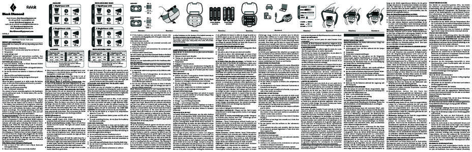 RECHARGEABLE NiMH  MIN North America: Black Diamond Equipment, LtdEmail: 