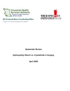 Microsoft Word - Hydroxyethyl Starch vs Crystalloids in Surgery - April 200.