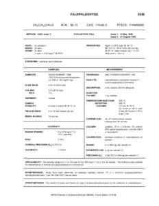 VALERALDEHYDE  CH3(CH2)3CH=O M.W.: 86.13