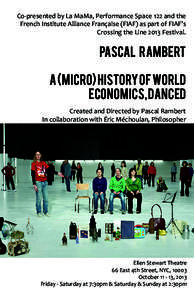 UNE (MICRO) HISTOIRE ÉCONOMIQUE DU MONDE, DANSÉE