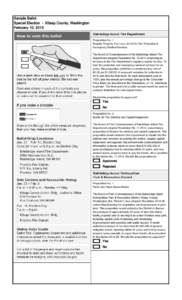 Sample Ballot Special Election - Kitsap County, Washington February 10, 2015 Proposition No. 1 Regular Property Tax Levy Lid Lift for Fire Protection & Emergency Medical Services