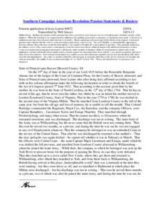 Southern Campaign American Revolution Pension Statements & Rosters Pension application of Jesse Lumm S8872 Transcribed by Will Graves f24VA[removed]
