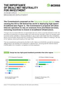 THE IMPORTANCE OF (REAL) NET NEUTRALITY FOR INVESTMENT IN HIGH-SPEED BROADBAND DEPLOYMENT The Commission’s proposal on the Telecoms Single Market risks
