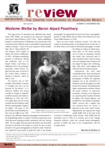 i ISSNNUMBER 16, DECEMBERMadame Melba by Baron Arpad Paszthory