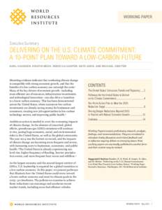 WORKING PAPER  Executive Summary DELIVERING ON THE U.S. CLIMATE COMMITMENT: A 10-POINT PLAN TOWARD A LOW-CARBON FUTURE