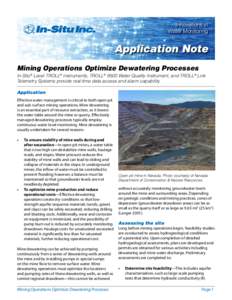 Mining Operations Optimize Dewatering Processes