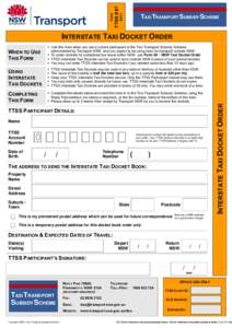 TTSS Interstate Taxi Docket Order