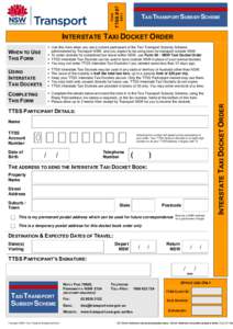 TTSS / Taxicab / Transport New South Wales / Subsidy / Public economics / Law / Calendars / Docket / Legal procedure