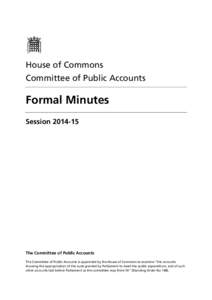 `  House of Commons Committee of Public Accounts  Formal Minutes