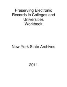 Preserving Electronic Records in Colleges and Universities