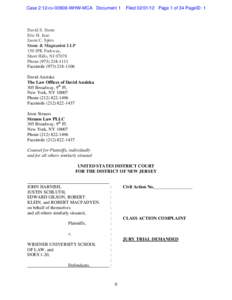 Case 2:12-cv[removed]WHW-MCA Document 1  Filed[removed]Page 1 of 34 PageID: 1 David S. Stone Eric H. Jaso