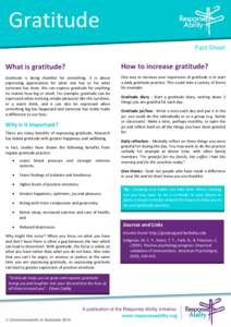 Gratitude Fact Sheet What is gratitude?  How to increase gratitude?