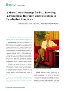 BCAS  Vol.26 No[removed]A More Global Strategy for IAU: Boosting Astronomical Research and Education in