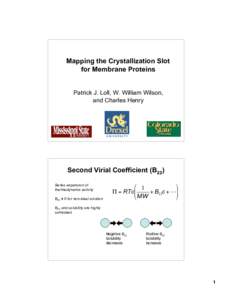 Mapping the Crystallization Slot for Membrane Proteins Patrick J. Loll, W. William Wilson, and Charles Henry  Second Virial Coefficient (B22)