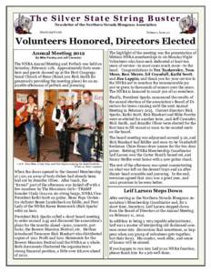 The Silver State String Buster Newsletter of the Northern Nevada Bluegrass Association March/April[removed]Volume 1, Issue 40