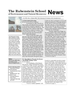 The Rubenstein School  of Environment and Natural Resources News