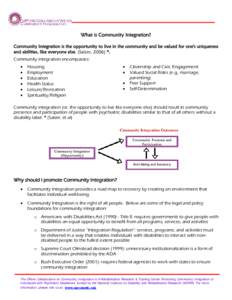 Psychiatric rehabilitation / Psychosocial rehabilitation / Disability / National Institute on Disability and Rehabilitation Research / Disability rights / National Council on Disability / Medicine / Rehabilitation medicine / Educational psychology