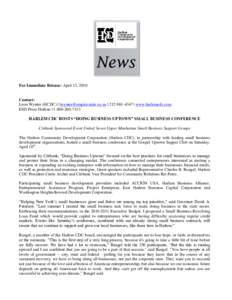 News For Immediate Release: April 13, 2010 News  News