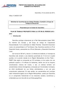 PREFEITURA MUNICIPAL DE GUARULHOS GABINETE DO PREFEITO Guarulhos, 31 de octubre de[removed]Oficio nº [removed]GP