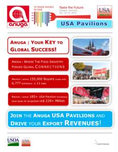 ANUGA | YOUR KEY  TO GLOBAL SUCCESS! ANUGA | WHERE THE FOOD INDUSTRY