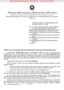 MIUR.AOODGCASIS.REGISTRO UFFICIALE(U2015  Ministero dell’istruzione, dell’università e della ricerca Dipartimento per la programmazione e la gestione delle risorse umane, finanziarie e strumentali  D